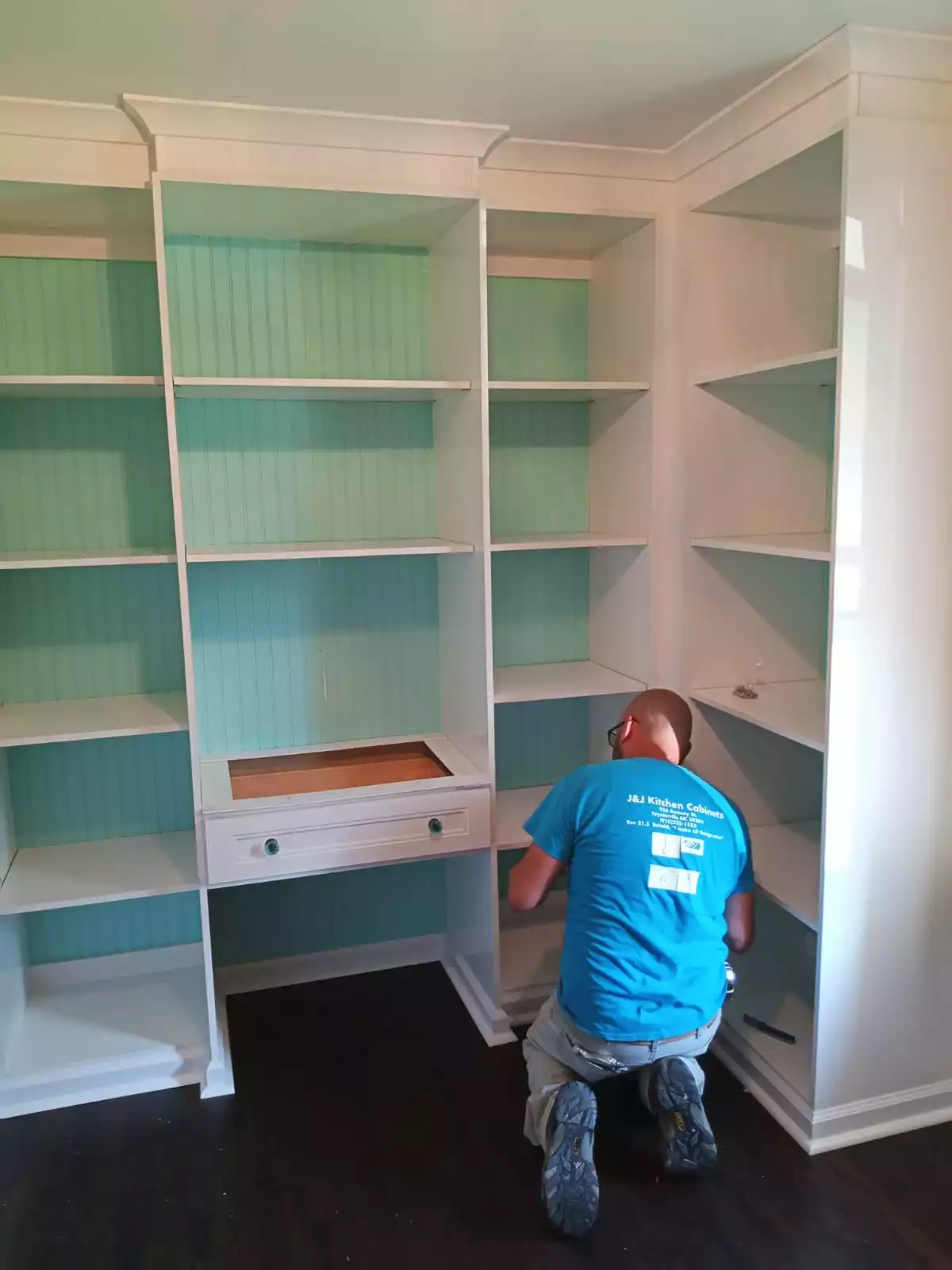 White walk-in closet renovation in Knoxville, TN.