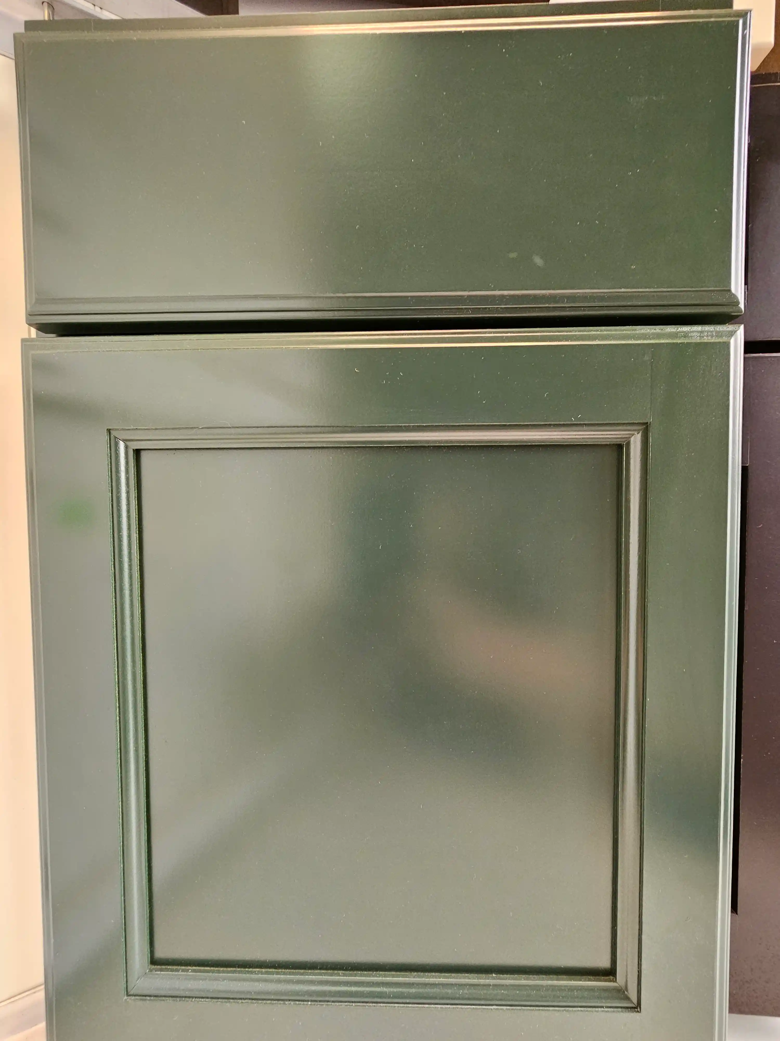 Green custom cabinet line