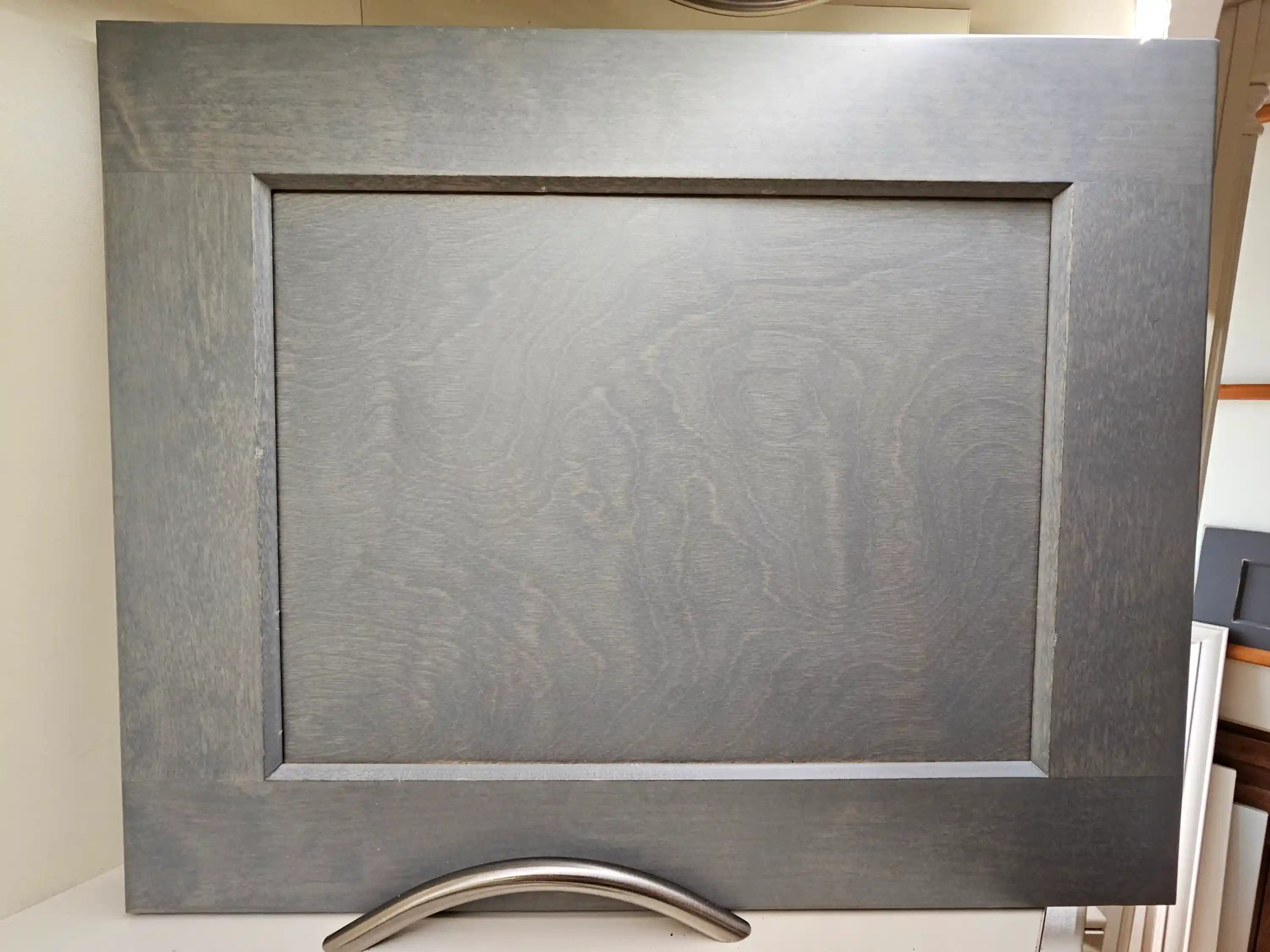 Gray kitchen cabinet