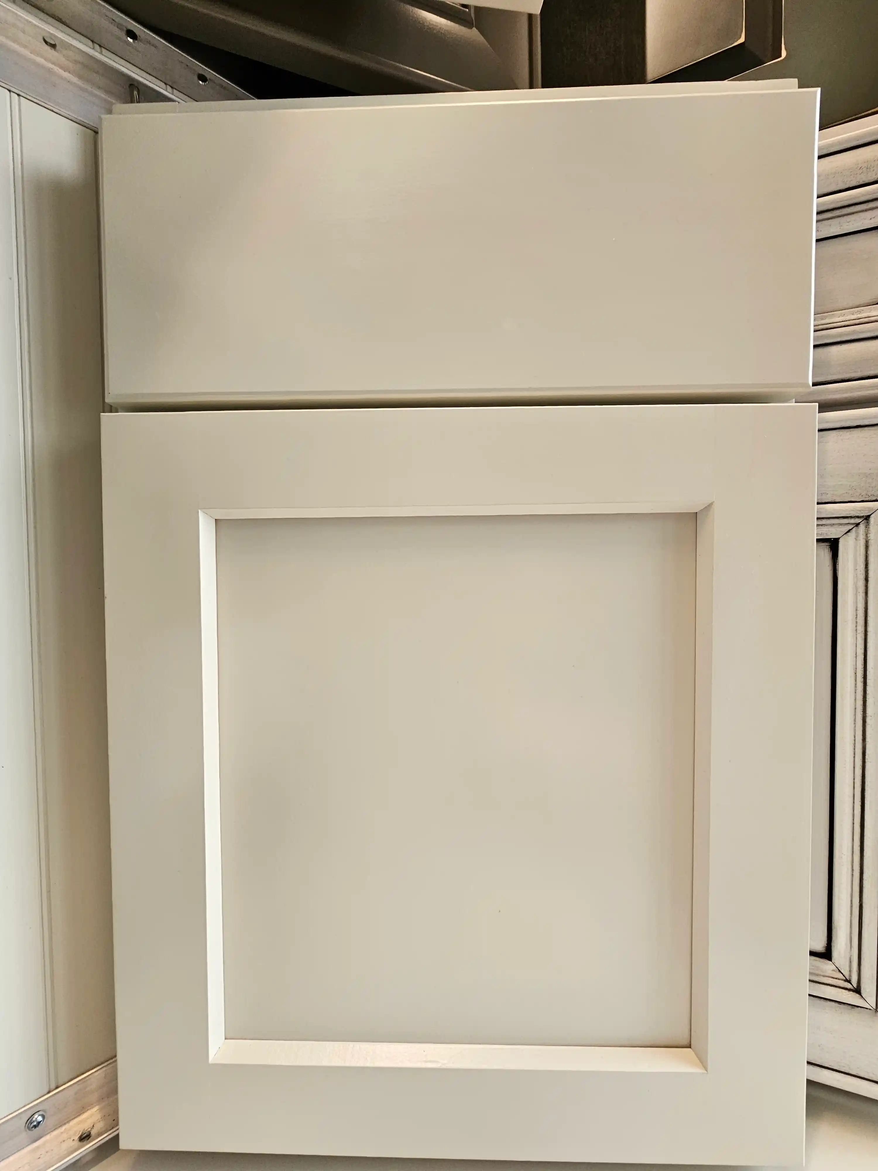 White custom cabinet line